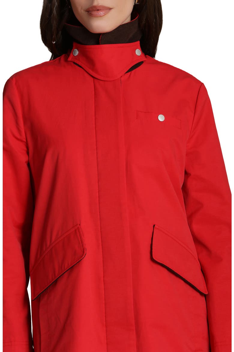 Side Snap Cotton Blend Barn Coat, Alternate, color, TOMATO