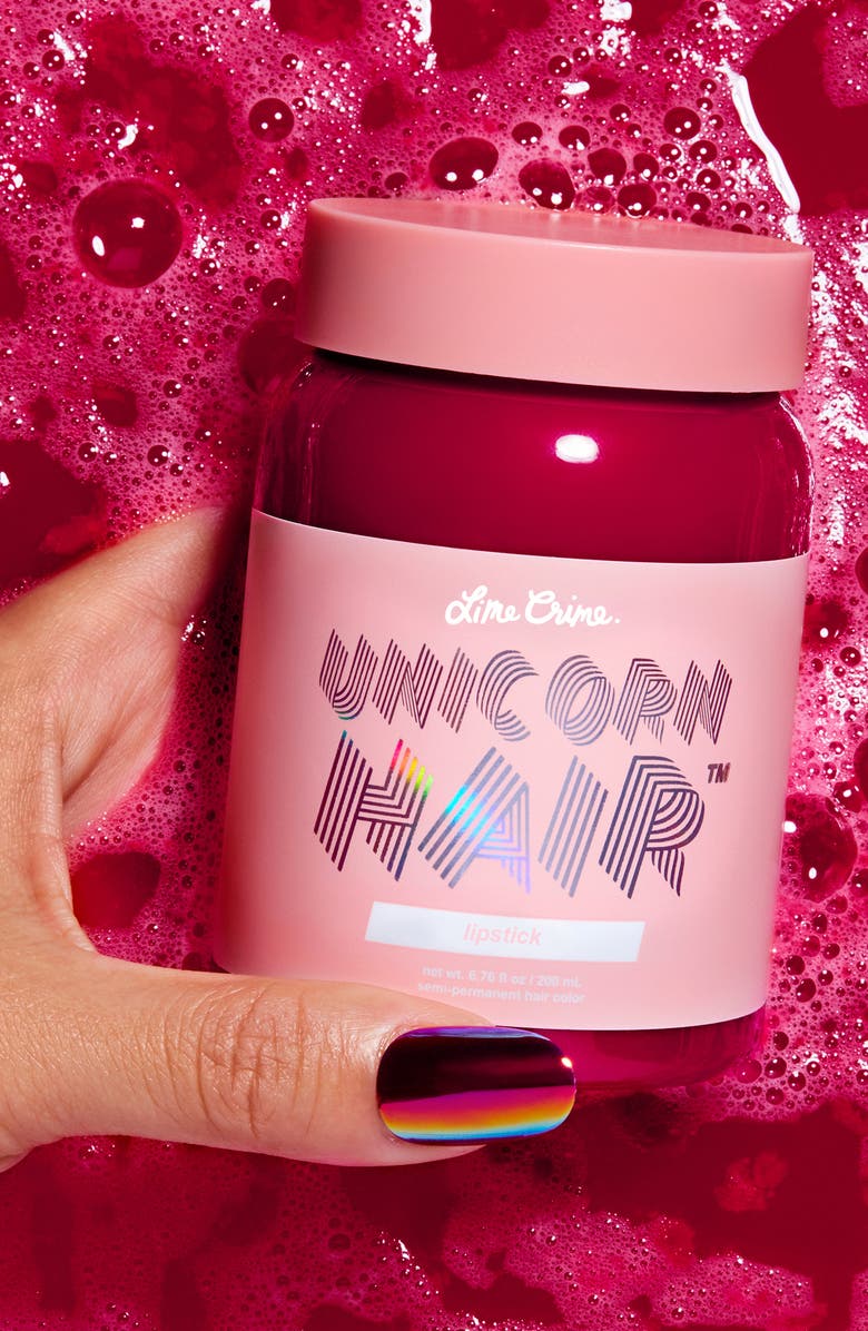 Lime Crime Unicorn Hair Full Coverage Semi-Permanent Hair Color, Alternate, color, Lipstick