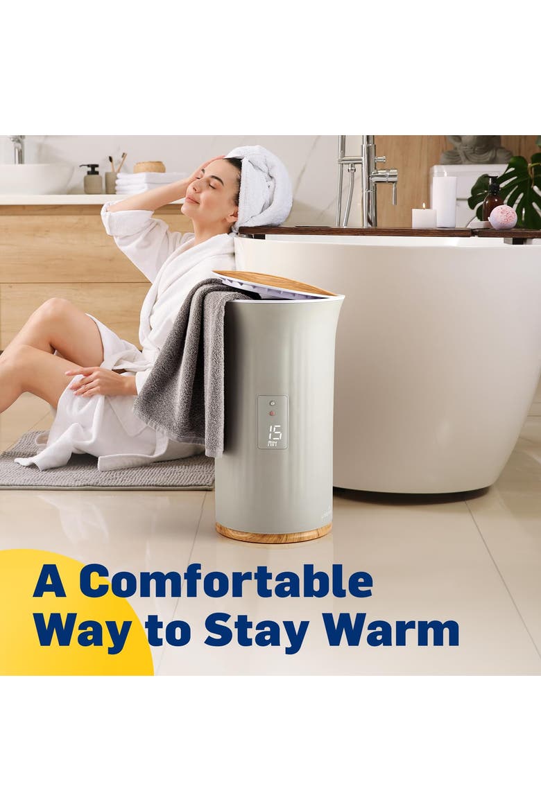 Large Bucket Style Towel Warmer - Gray, Alternate, color, Grey