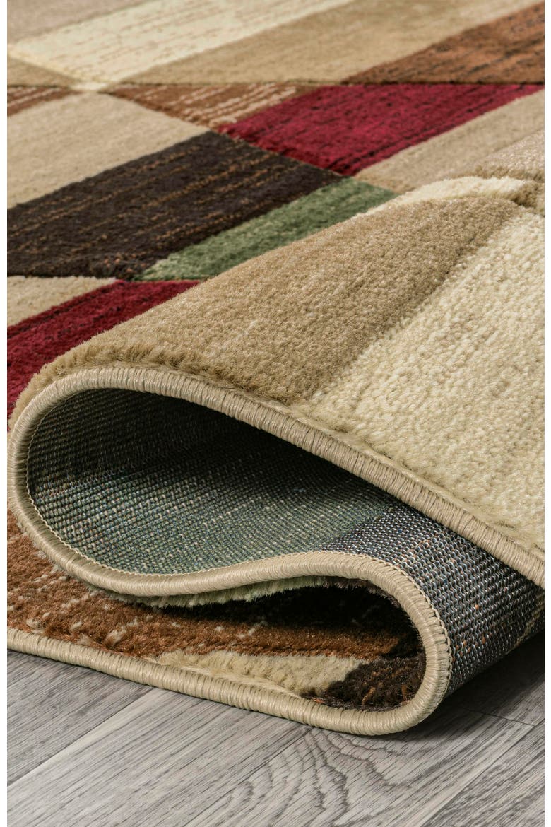 Kehoe Retro Diamonds Geometric Area Rug, Alternate, color, Red/Brown/Cream