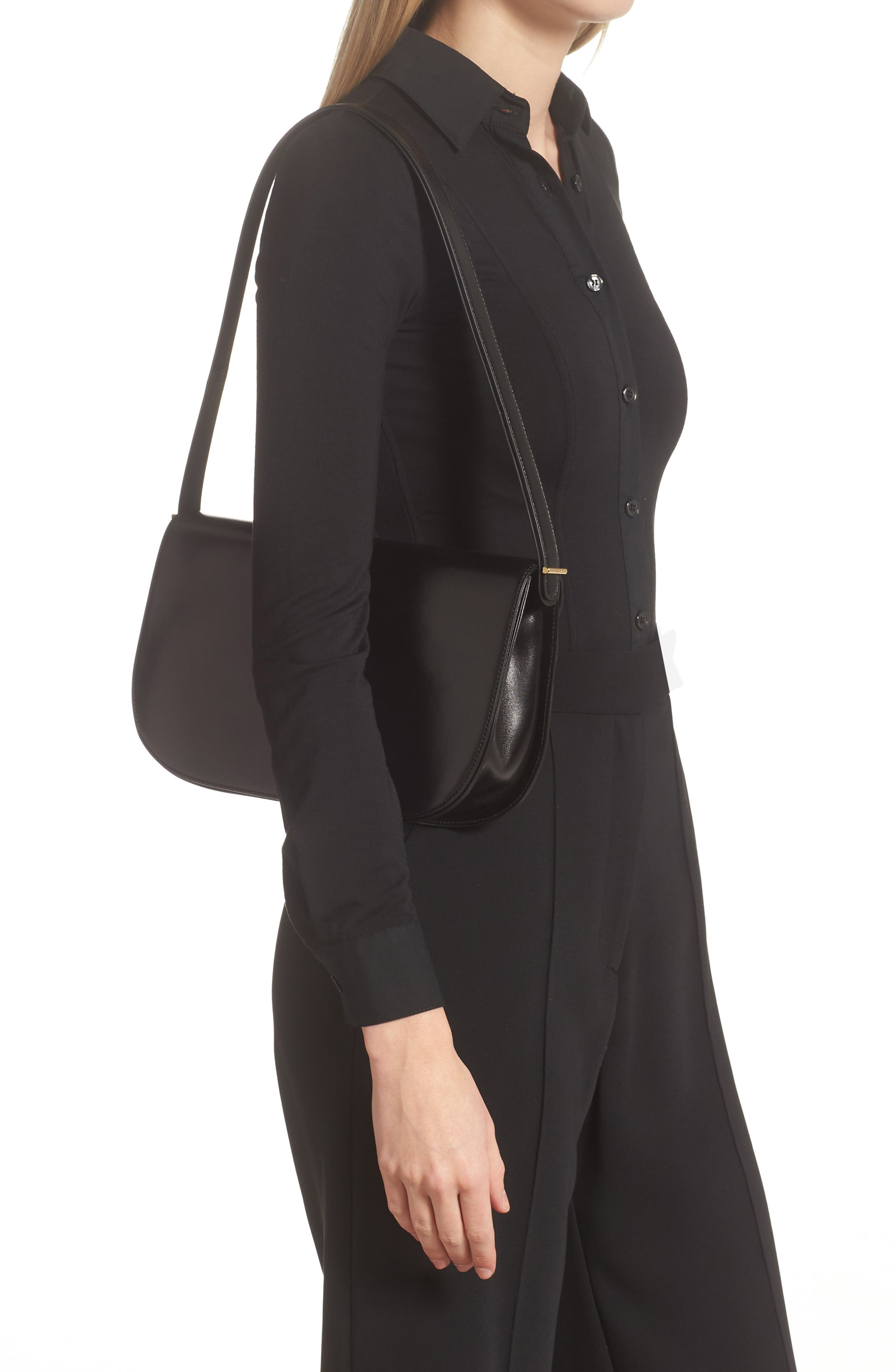 The Row Marion Leather Shoulder Bag, Alternate, color, 