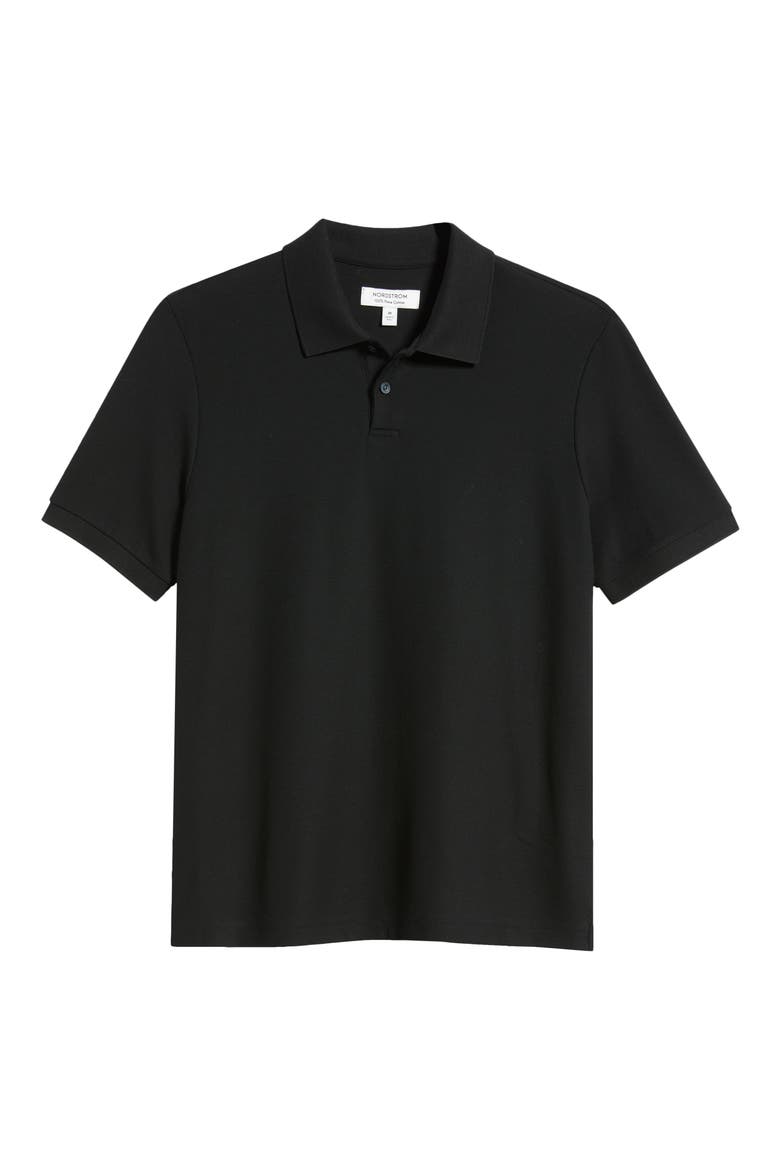 Pima Cotton Piqué Polo, Alternate, color, BLACK