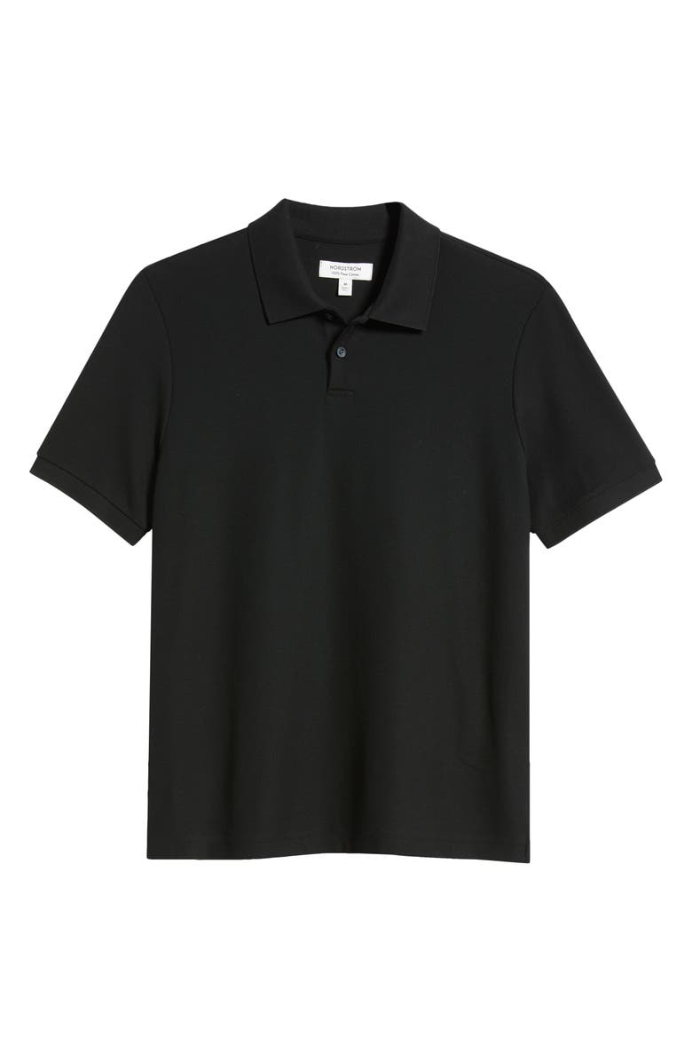 Nordstrom Pima Cotton Piqué Polo, Alternate, color, Black