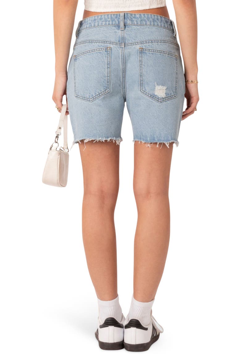 Tomboy Low Rise Cutoff Denim Shorts, Alternate, color, LIGHT-BLUE