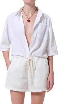 Citizens of Humanity Frances Cape Cotton Cropped Button-Up Shirt