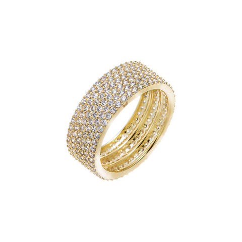 CZ Pavé Wide Eternity Band Ring