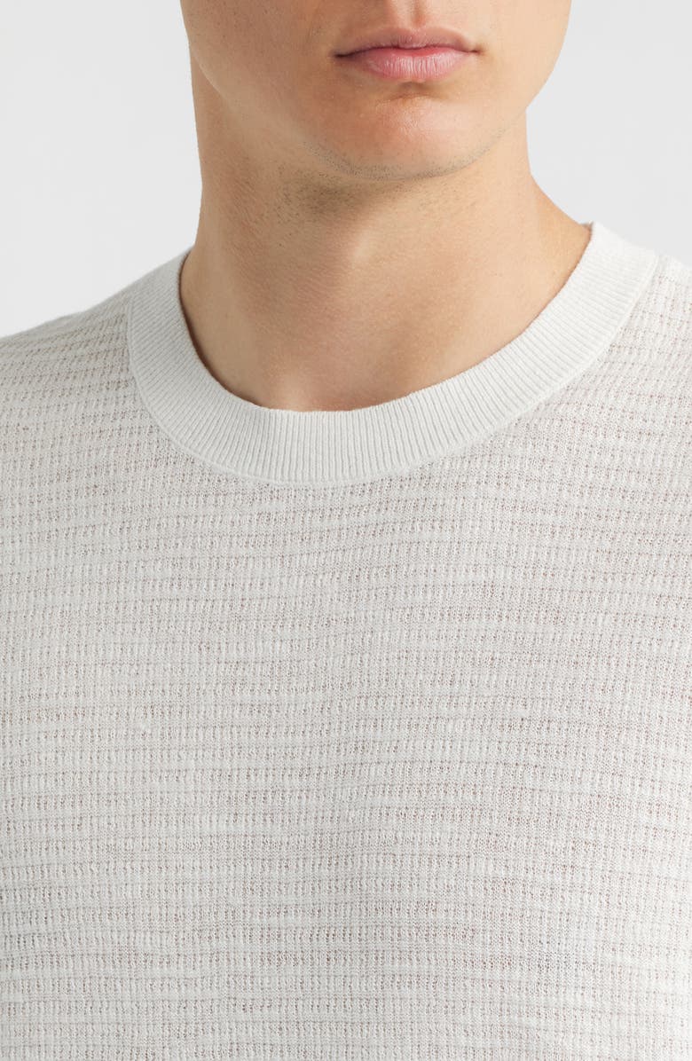Theory Kolben Pacific Short Sleeve Textured Knit Sweater, Alternate, color, Winter Ivory