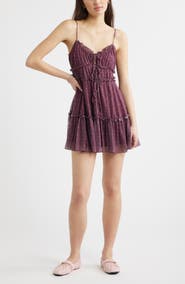 BP. Ruffle Tie Front Tiered Mini Sundress