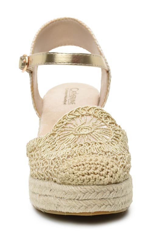 Catherine Catherine Malandrino Laboh Platform Wedge Espadrille Sandal In Gold
