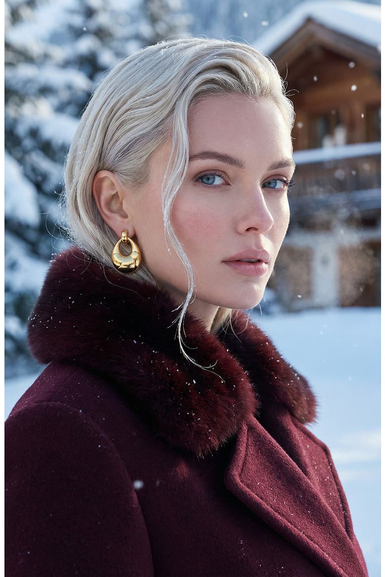 Knocker Earrings, Alternate, color, GOLD
