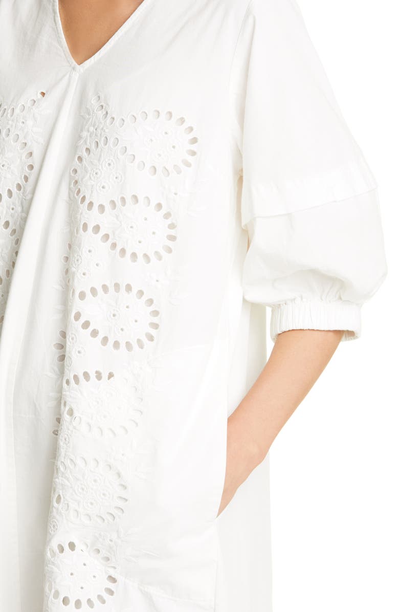 Sea Marina Relaxed Eyelet Midi Dress, Alternate, color, 