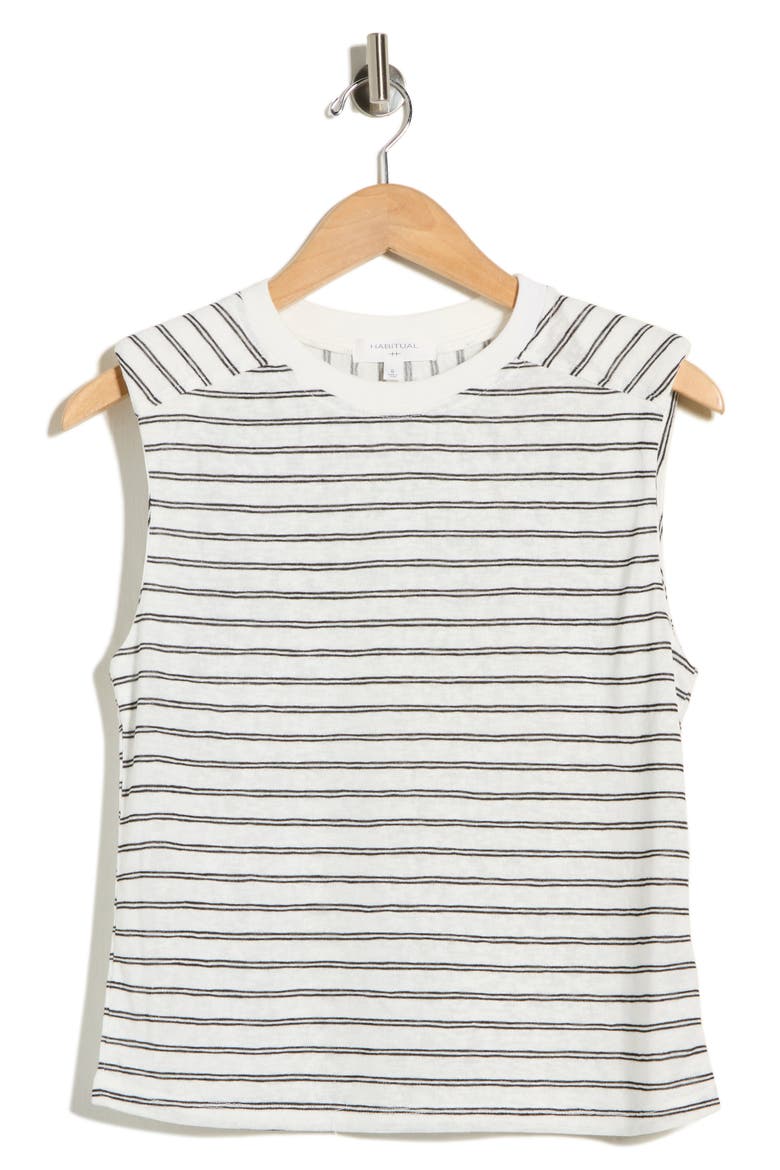 Shoulder Pad Tank, Alternate, color, MARSHMALLOW SALUTE