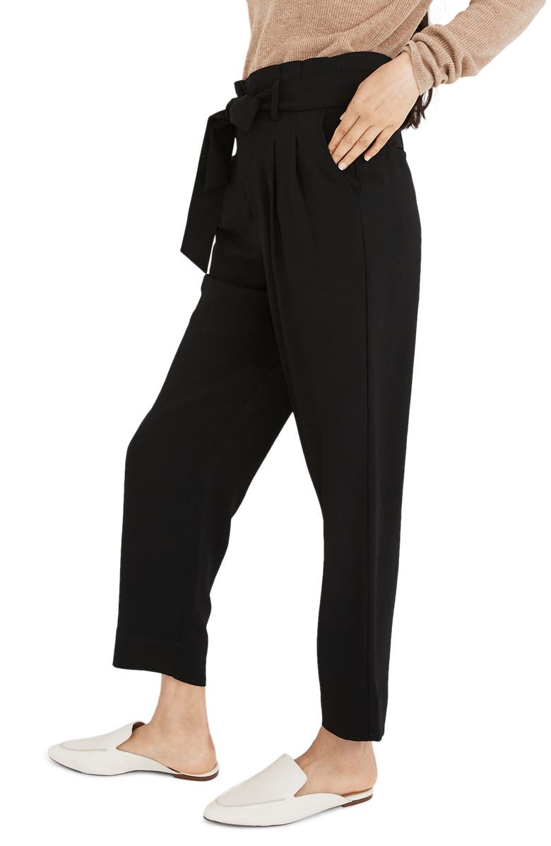 Madewell Drapey Paperbag Waist Pants, Alternate, color, 