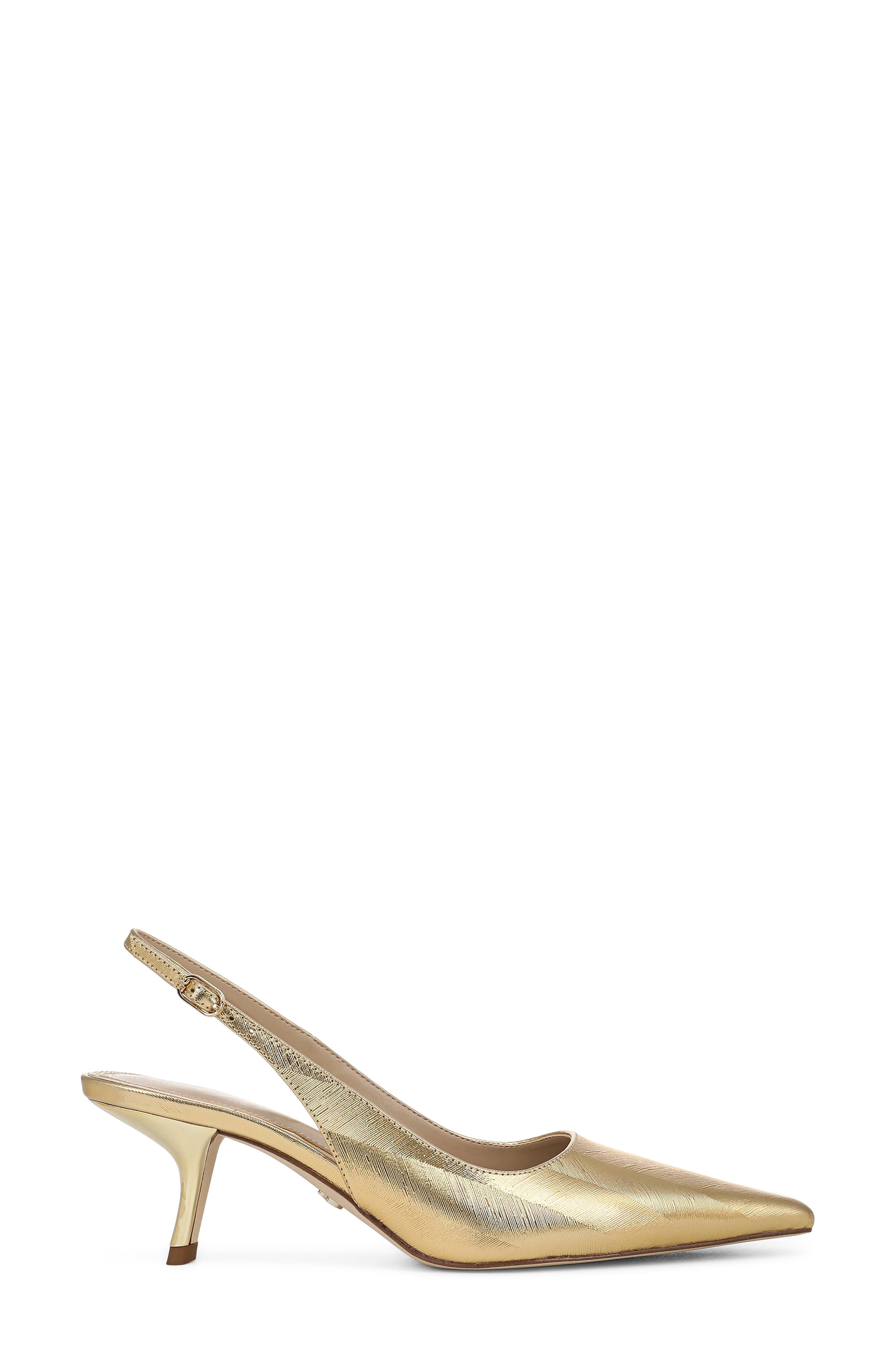 Bianka Slingback Pointed Toe Pump, Alternate, color, AMBER GOLD