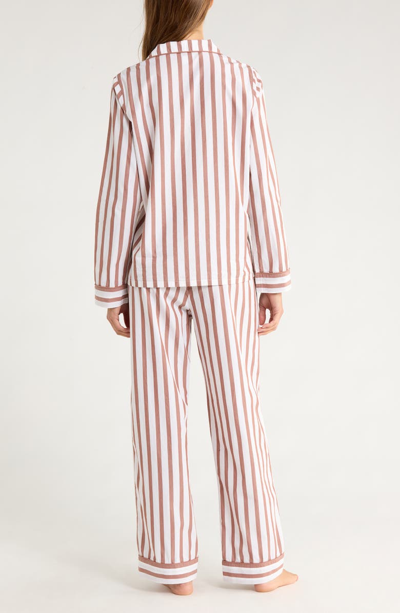 Nordstrom Classic Cotton Pajamas, Alternate, color, Brown Awning Stripe