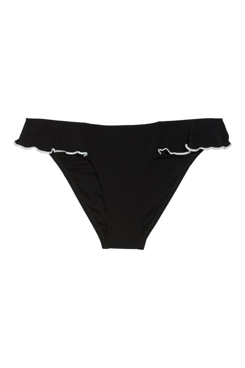 Malia Ruffle Bikini Bottoms, Alternate, color, BLACK/ IVORY