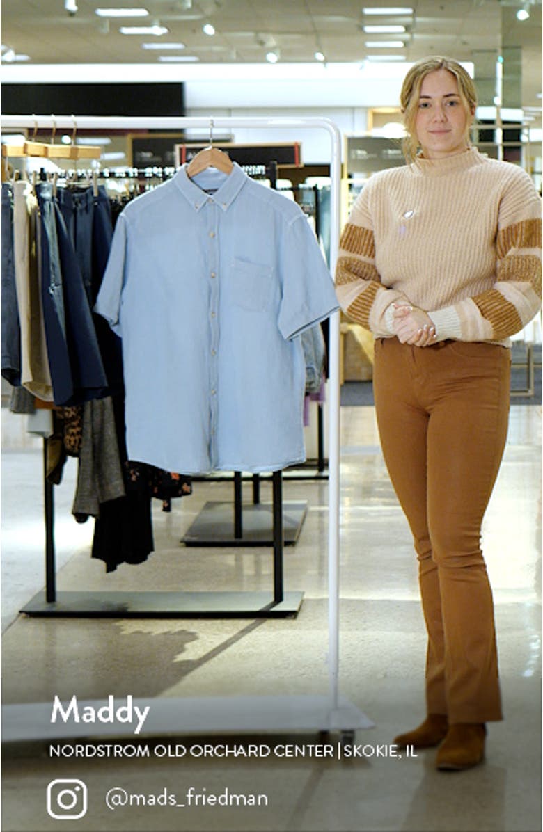 Antique Dyed Linen Blend Short Sleeve Button-Down Shirt, sales video thumbnail