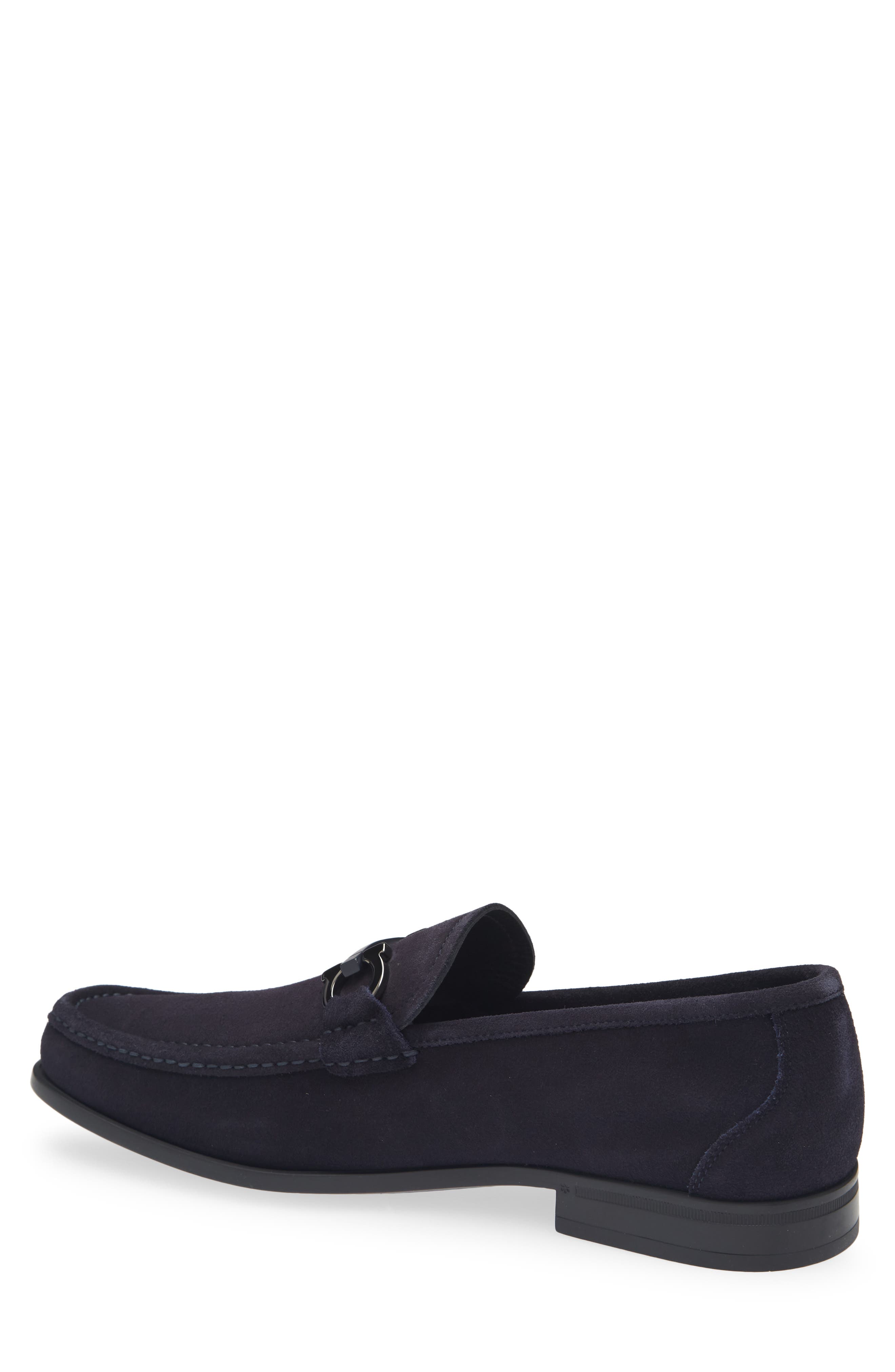 FERRAGAMO Grandioso Double Gancio Bit Loafer, Alternate, color, Navy Nero