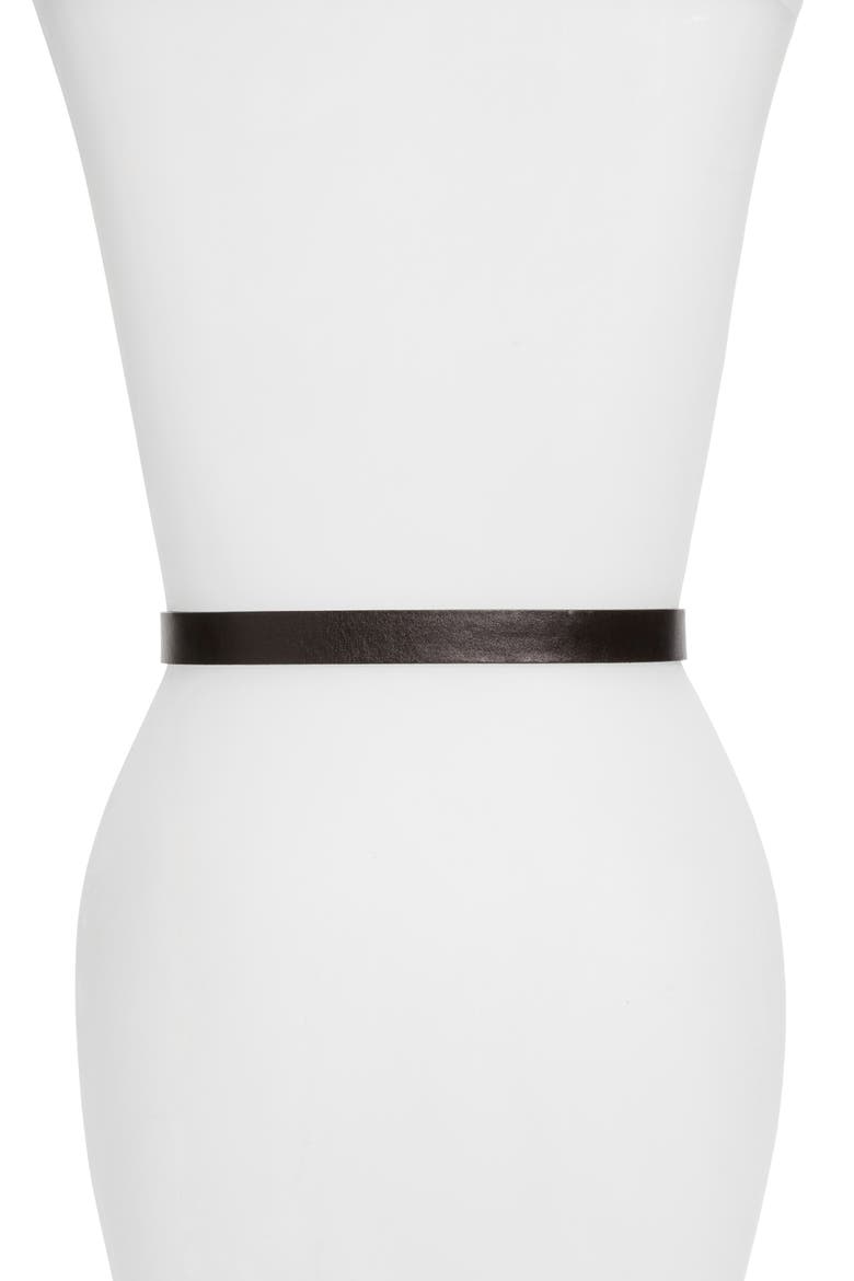 Leather Three-Piece Belt, Alternate, color, TRUE BLACK