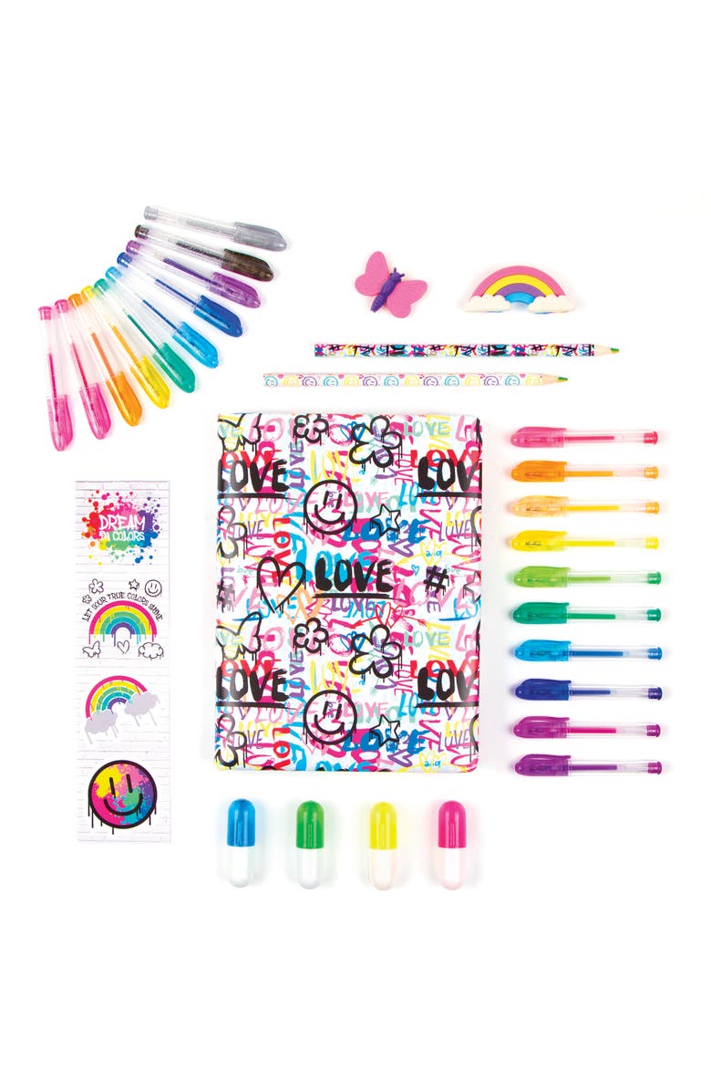 Three Cheers For Girls Street Style Stationery Set 30 Piece Set, 160 Page Lined Journal, Alternate, color, Multicolored