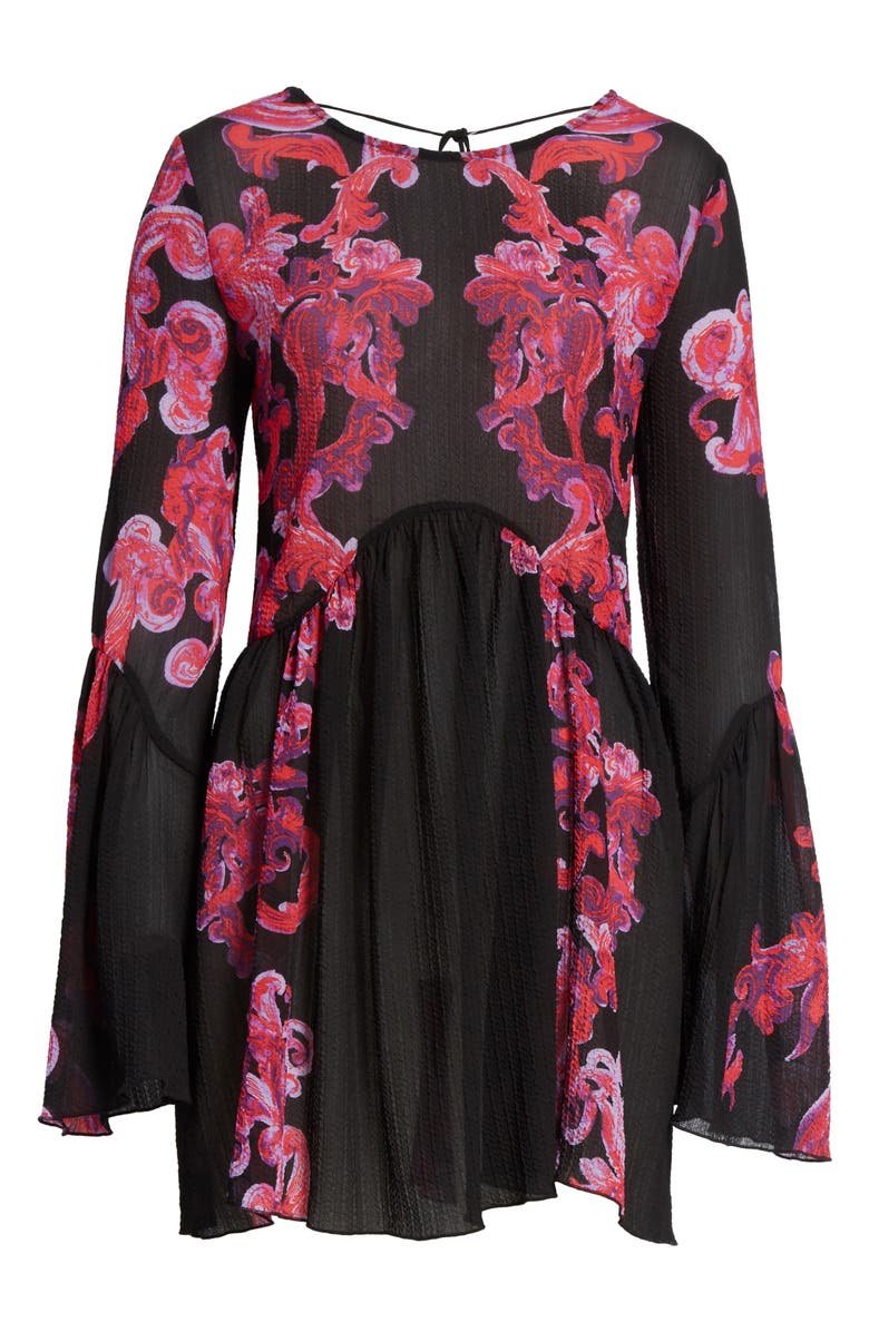 Free People Bell Sleeve Swing Dress, Alternate, color, 