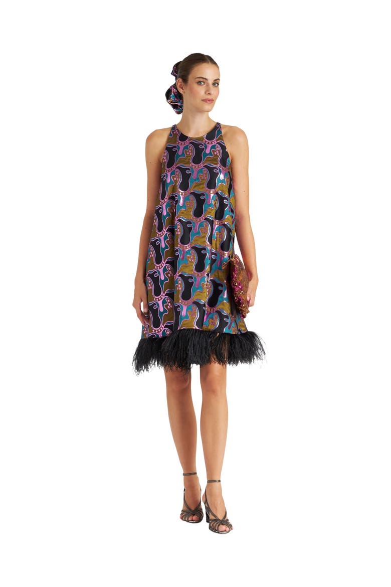 La Fenice Mini Dress Spritz Blue Petrol, Alternate, color, Spritz Blue Petrol