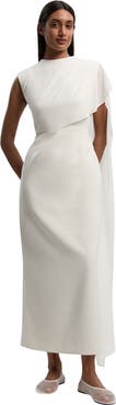 Karen Millen Tailored Cape Drape Maxi Dress