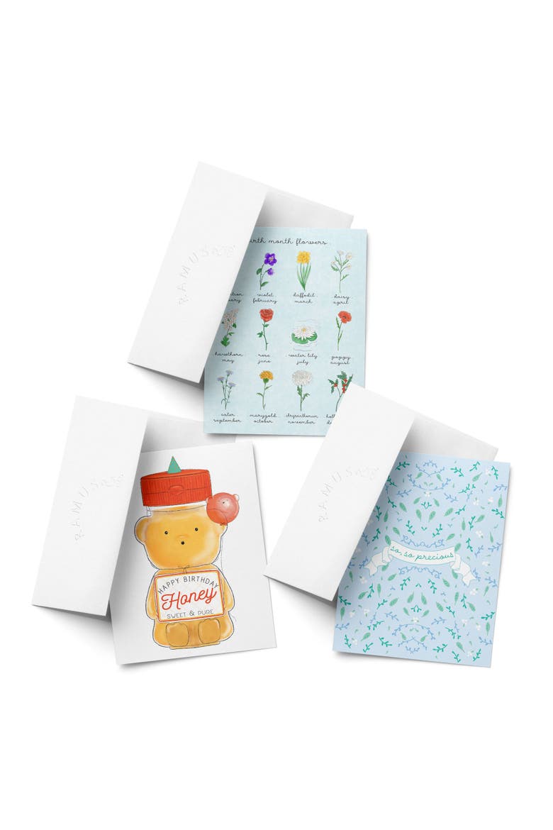 Baby Greeting Card Pack (3ct) "Flowers, Honey, Precious", Main, color, Multi-Pack