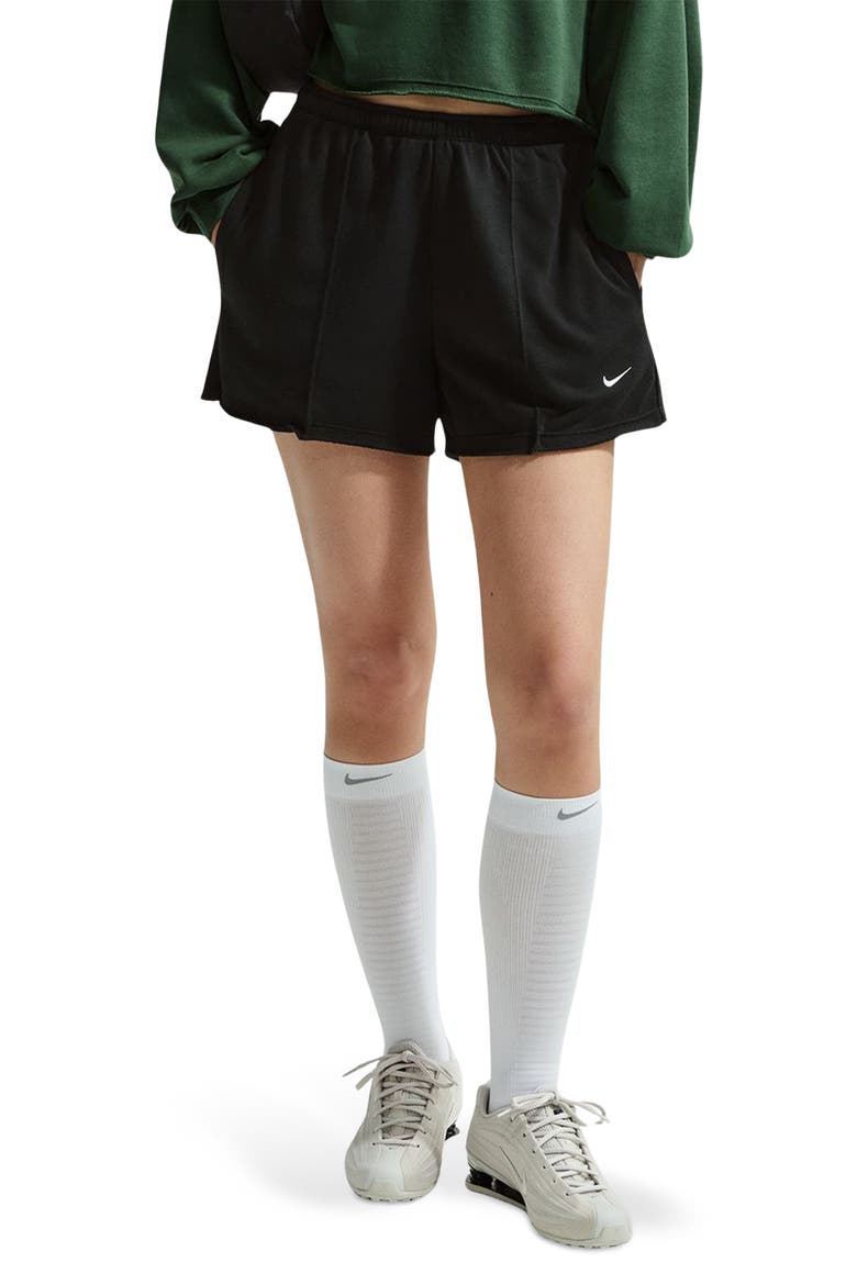 Offline Chill Cotton Blend French Terry Shorts, Main, color, BLACK/ BLACK/ SAIL