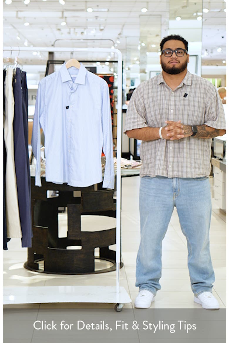Slim Fit Stripe Cotton Button-Up Shirt video