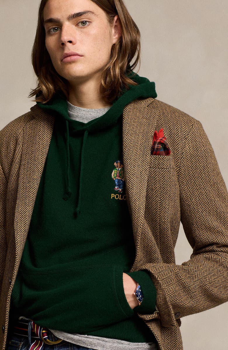 Polo Ralph Lauren Polo Bear Merino Wool Hoodie Sweater, Alternate, color, 