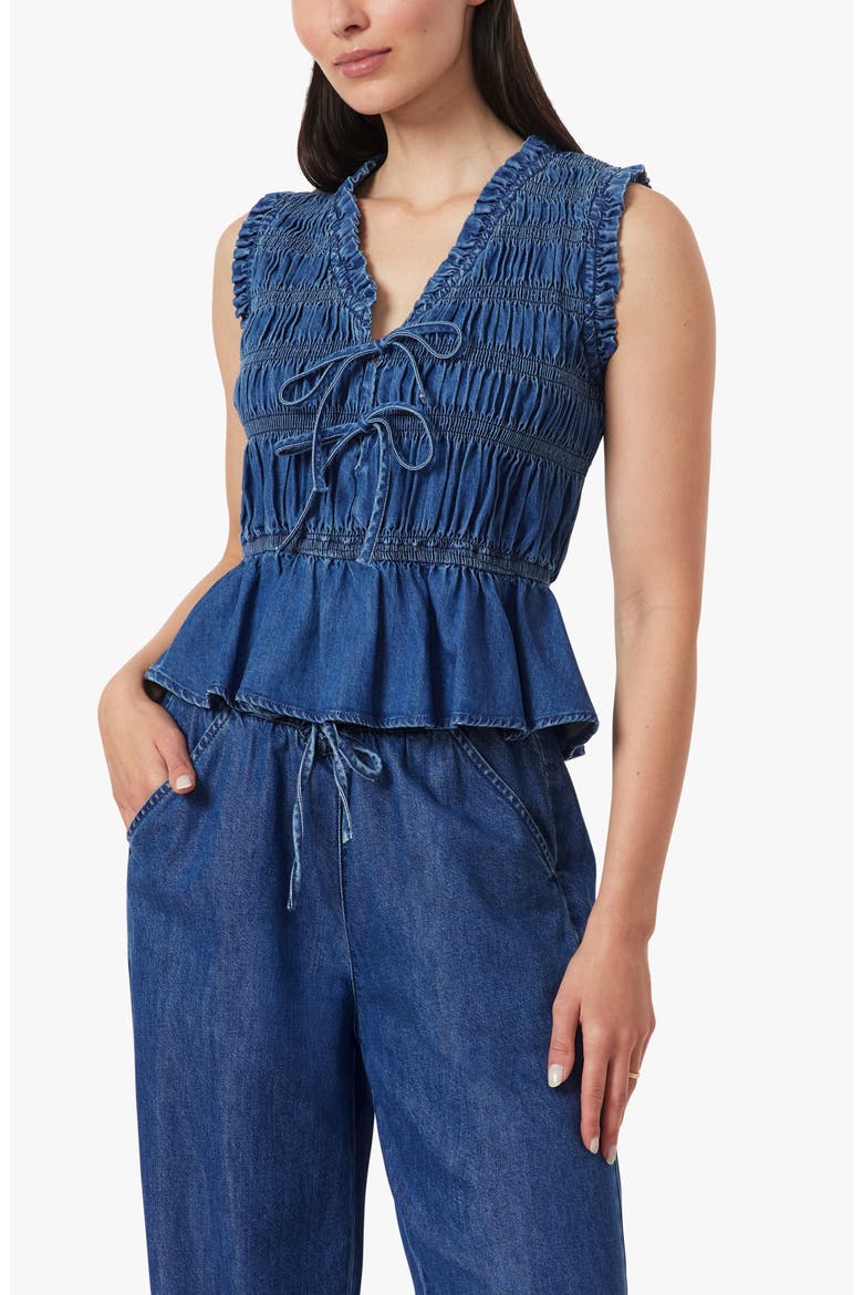 Ruffle Denim Tank Top, Alternate, color, LAGUNA
