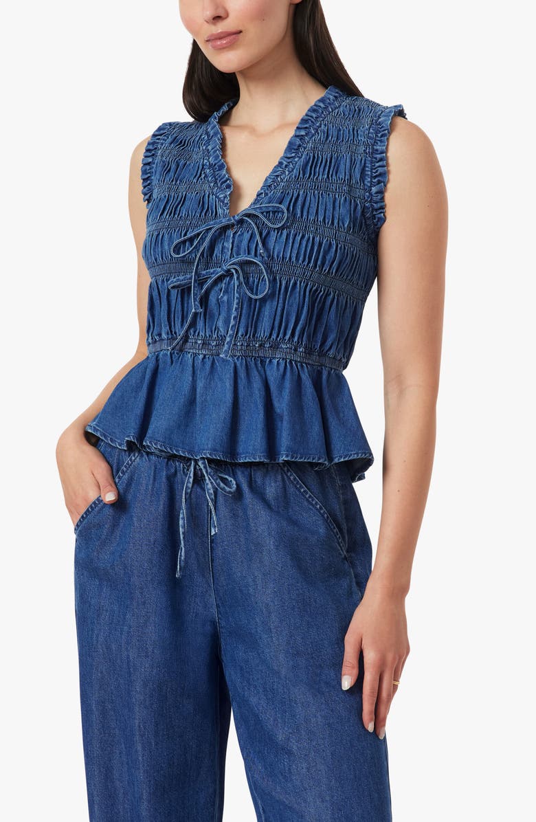 Habitual Ruffle Denim Tank Top, Alternate, color, Laguna