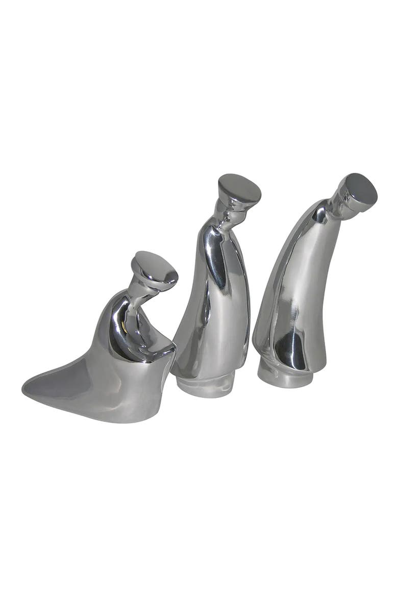 'Nativity' Three Wise Men Figurines, Main, color, SILVER