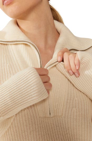 Sophia Chunky Cashmere Quarter Zip Pullover