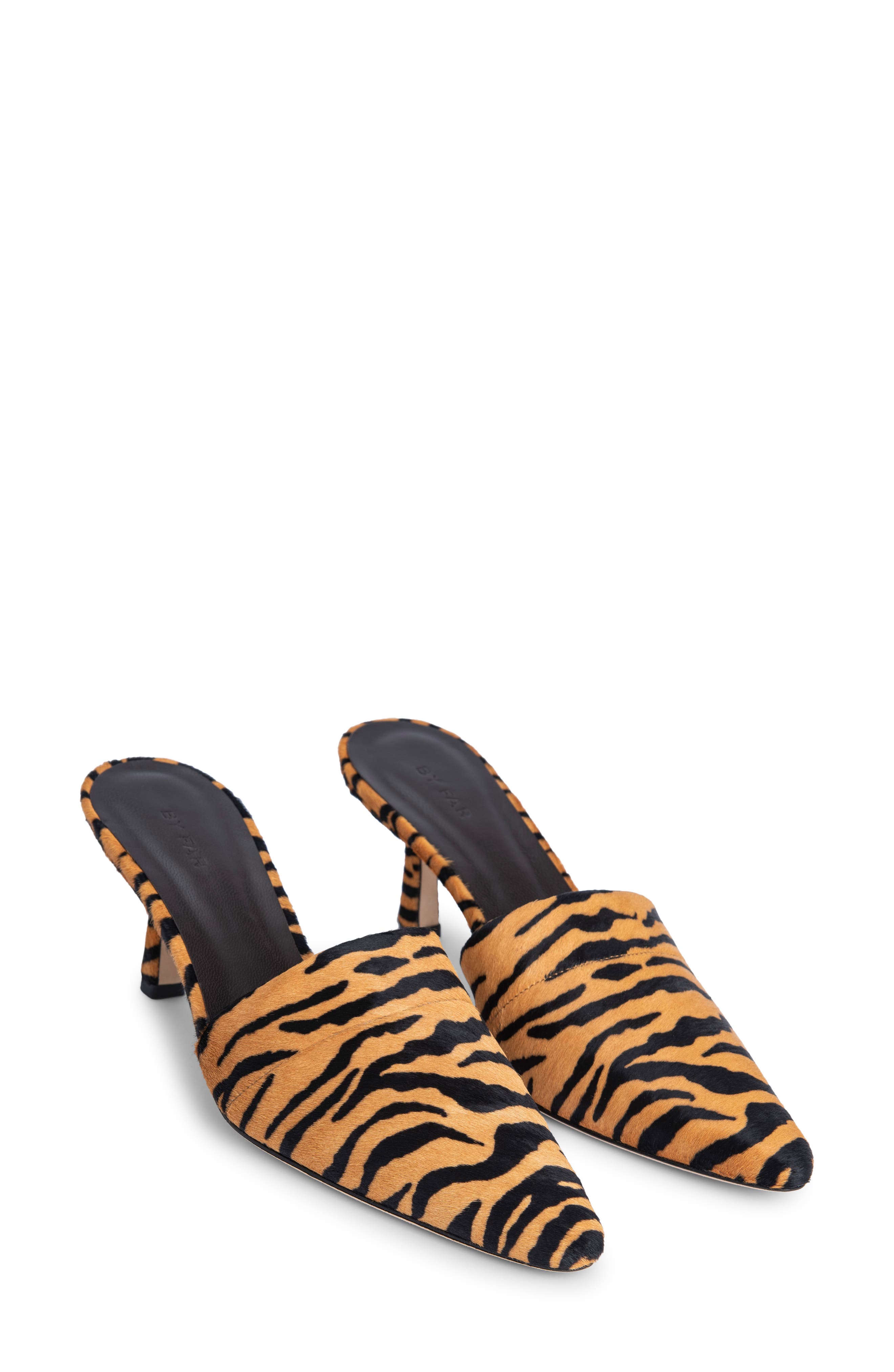 By Far Cynthia Genuine Calf Hair Pointed Toe Mule, Main, color, 