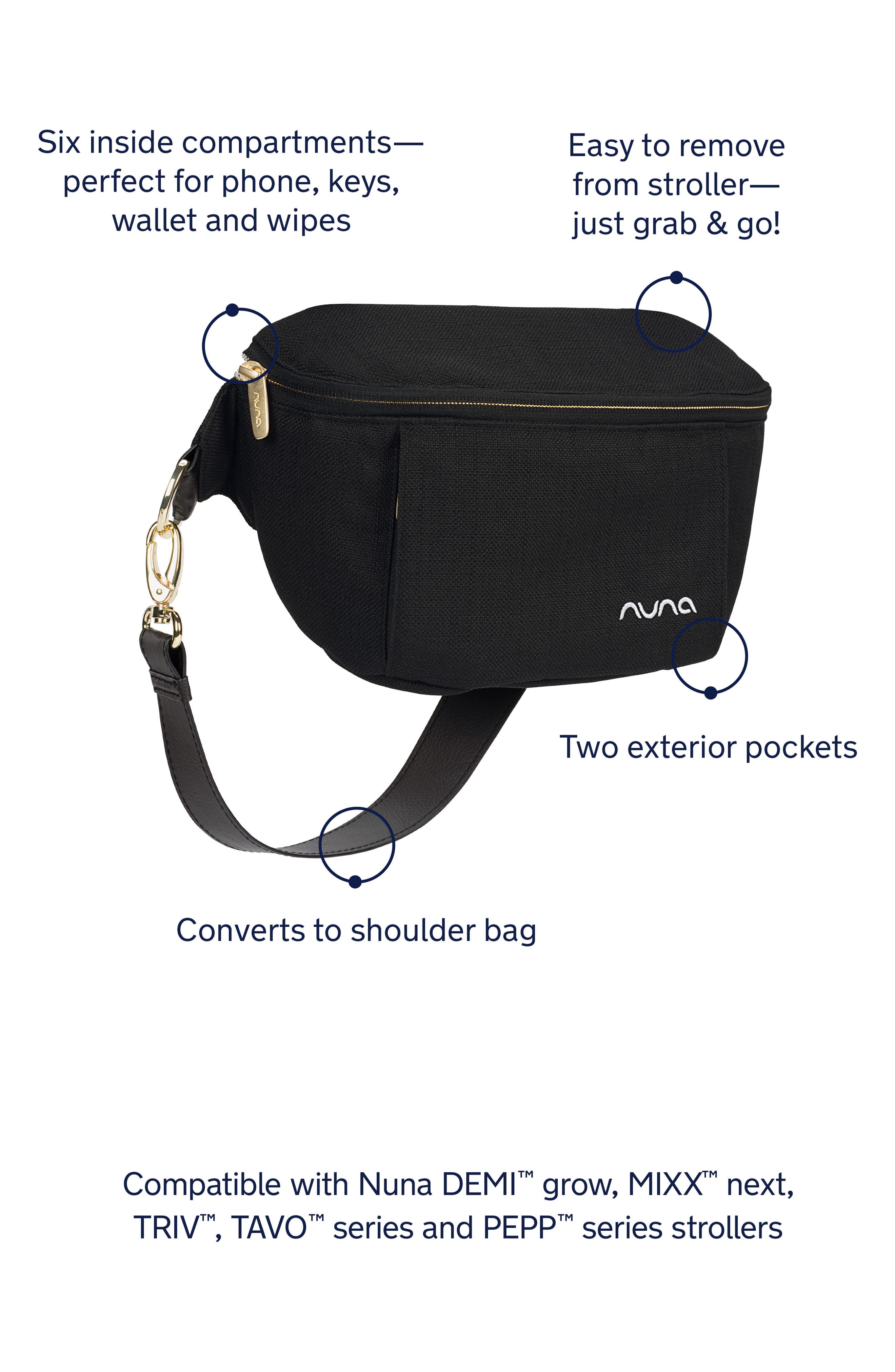 Stroller Sling Bag, Alternate, color, CAVIAR