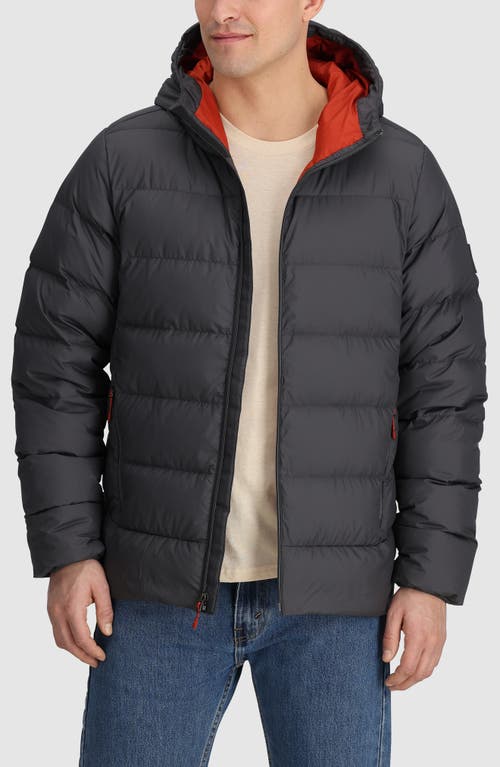 Outdoor Research Coldfront 700 Fill Power Down Insulated Hooded Ripstop Packable Puffer Jacket in Storm 