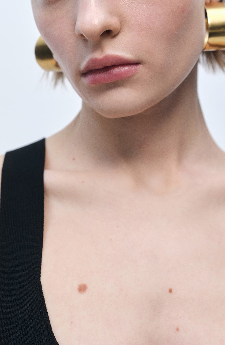 MANGO Cinnamon Sleeveless Peplum Top, Alternate, color, Black