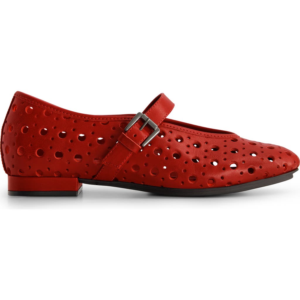 Bernardo Perforated Leather Mary Jane Ballerina Flats