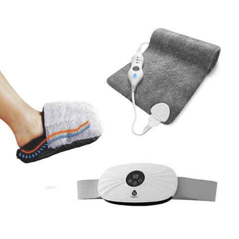 Ultra Plush Heated Foot Warmer, Stomach & Back Massager, and XL Microplush Heating Pad