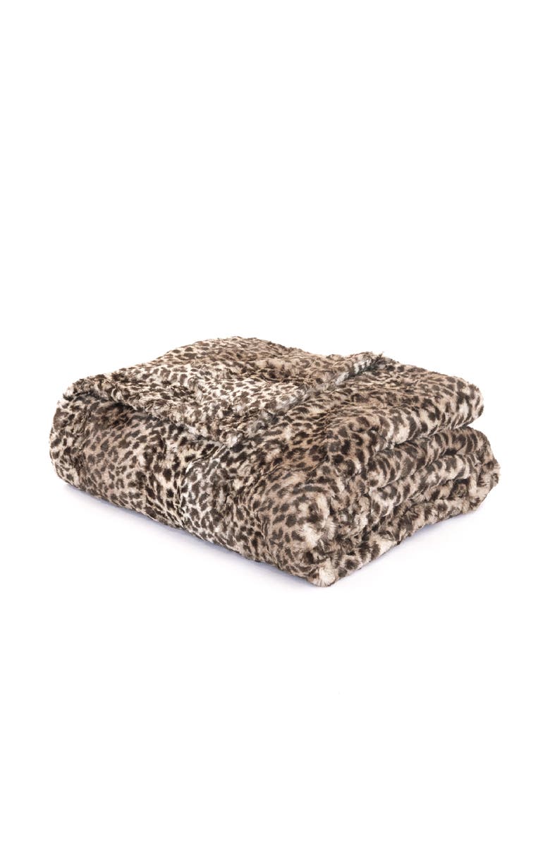 Sea To Me Blankets San Diego Safari Faux Fur Throw Blanket, Main, color, 