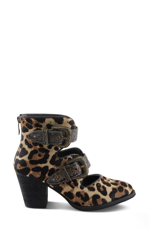 L'artiste By Spring Step Leo Genuine Calf Hair Bootie In Animal Print