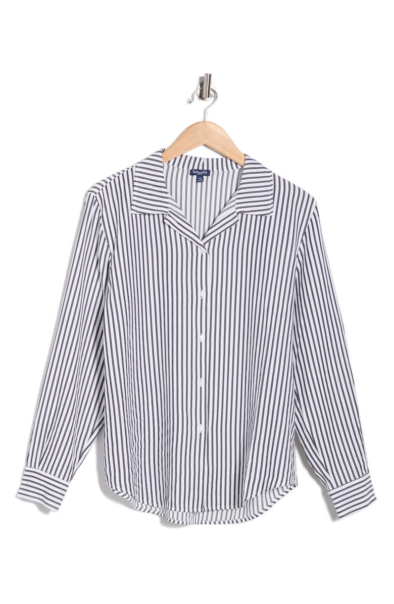 Splendid Geometric Stripe Sweater Vest, Main, color, Navy Blue/ White