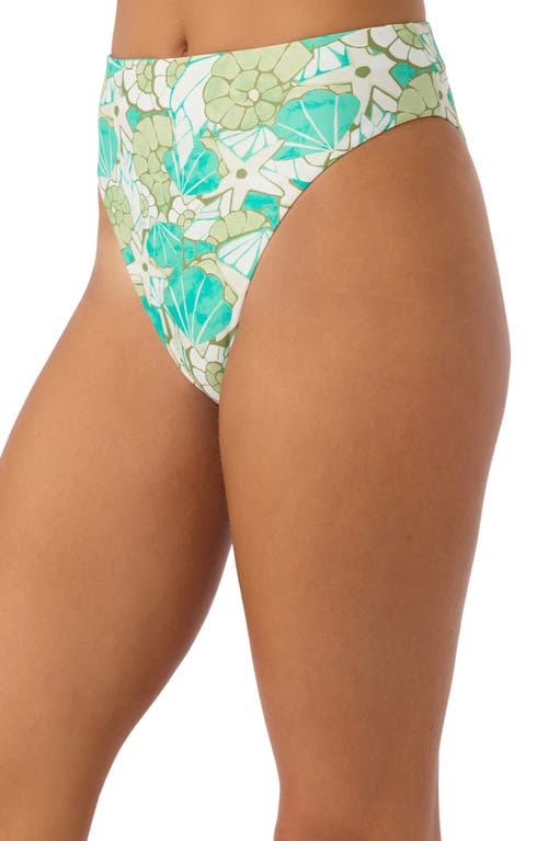 O'neill Shell Abstract Maxwell High Cut Bikini Bottoms In Multi Colored
