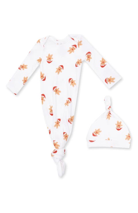 Kids' Simple Gingerbread Knotted Gown & Hat Set
