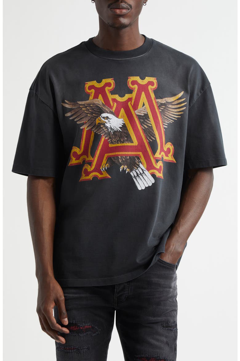 MA Eagle Oversize Cotton Graphic T-Shirt, Main, color, BLACK