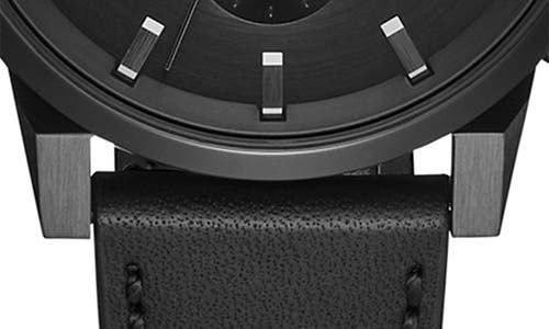 Mvmt Men's Chrono Ii Black Leather Strap Watch 44mm In Black