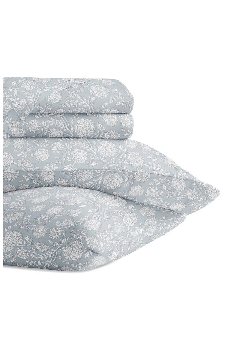 300 Thread Count Cotton Sateen Sheet Set, Alternate, color, BOHEMIAN GARDEN BLUE