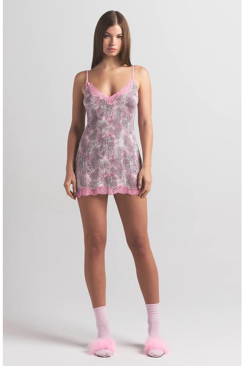 Sleep Pajama Minidress, Alternate, color, BLOOM MINI MULTI ANIMAL